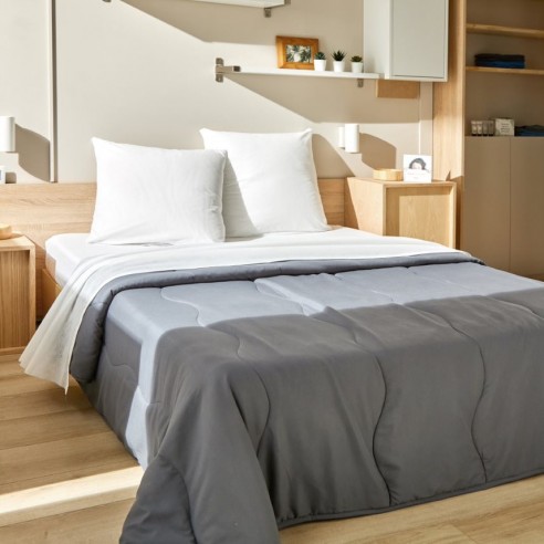 Elie le linge de lit jetable drap plat confort avec couette confort grise Easytex