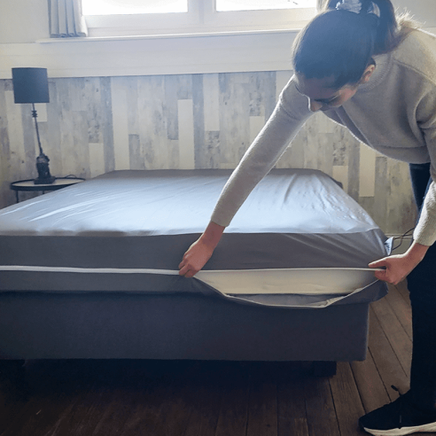 Rénove matelas imperméable lessivable Gris 140x190+20cm
